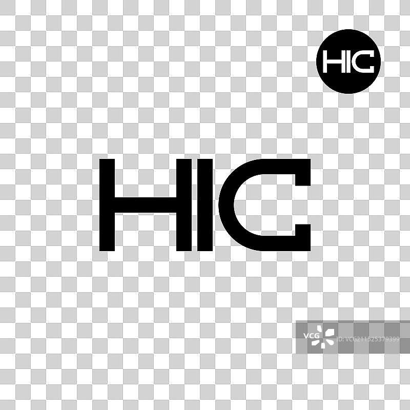 HIC字母logo单色设计图片素材