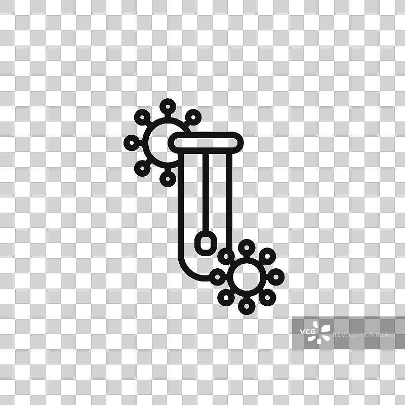 PCR检测图标黑色轮廓图片素材