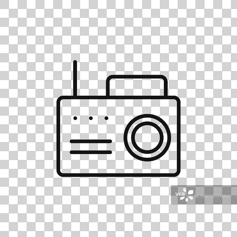 黑色无线电图标轮廓合集图片素材