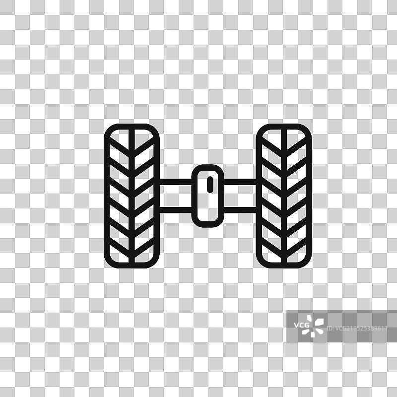 黑色车轮定位图标轮廓集合图片素材