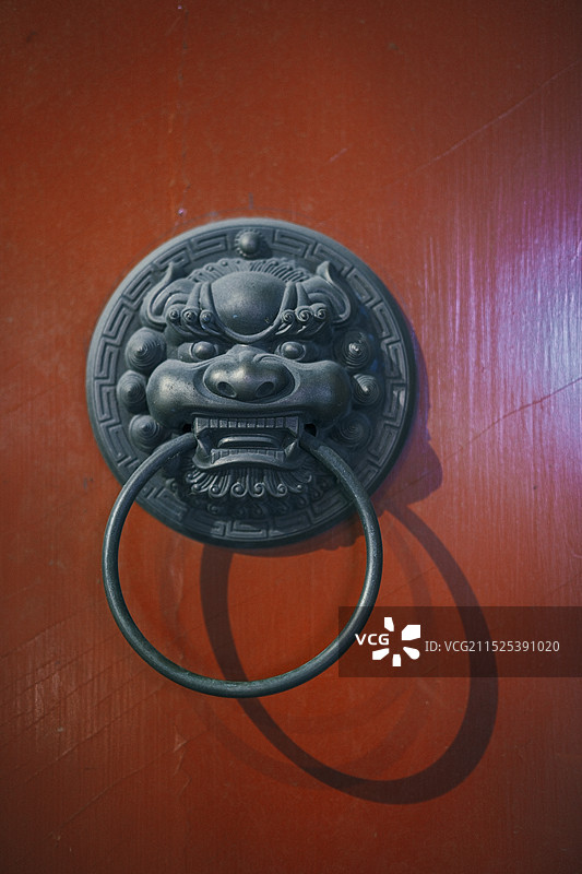 金属门环特写镜头图片素材