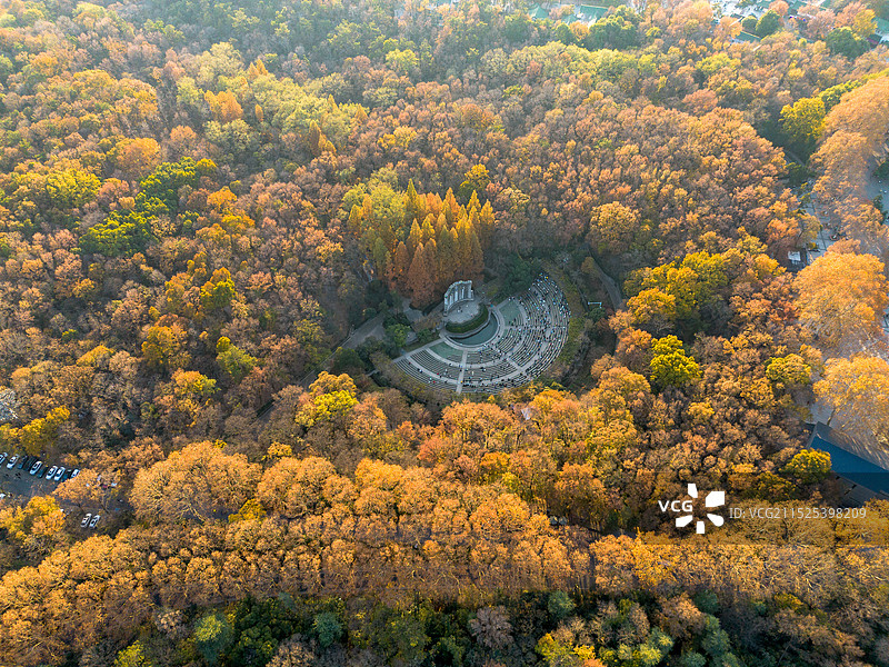 南京音乐台秋景航拍图片素材
