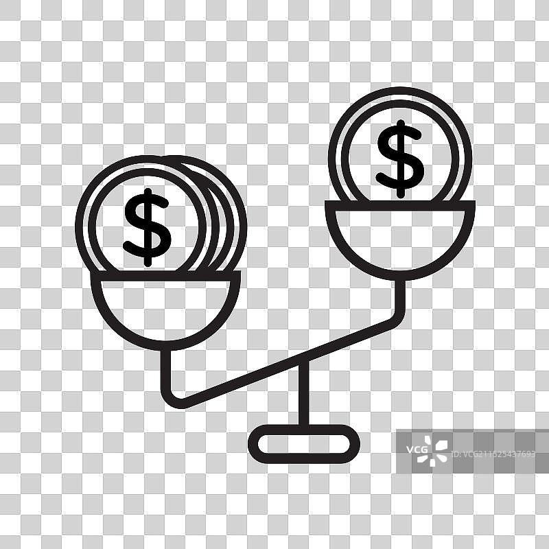 黑色价格比较线性图标标志图片素材