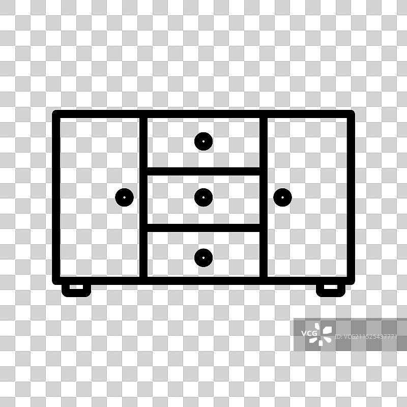 餐具柜图标线性黑白标志图片素材