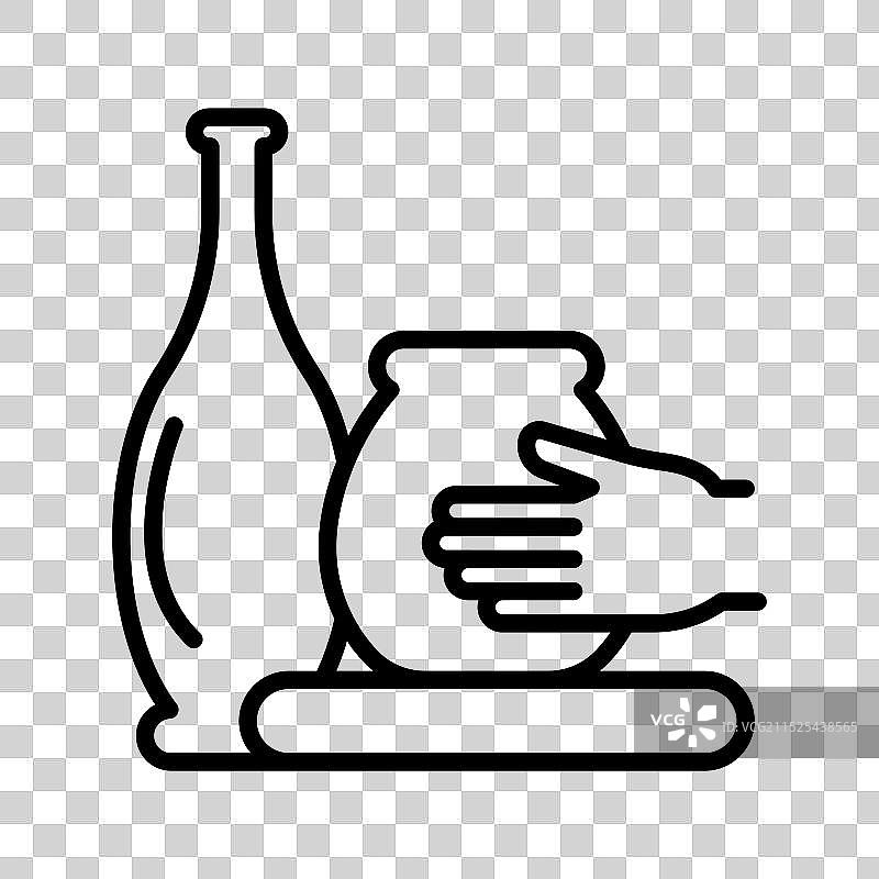 黑色手工陶器线性logo标志图片素材