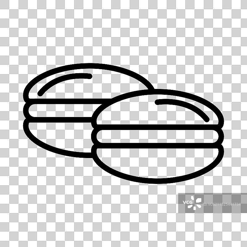 马卡龙图标线性标志，黑白图片素材