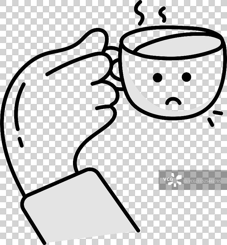 手持咖啡杯的爸爸涂鸦图标图片素材