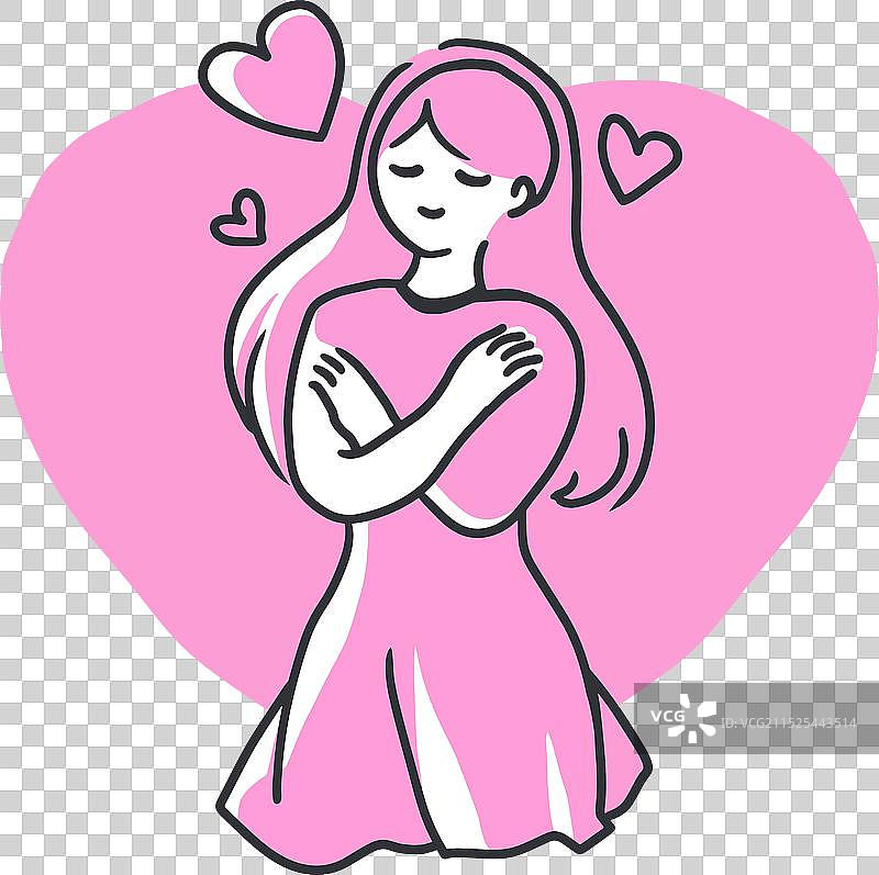 真挚的拥抱，自爱艺术的温暖图片素材