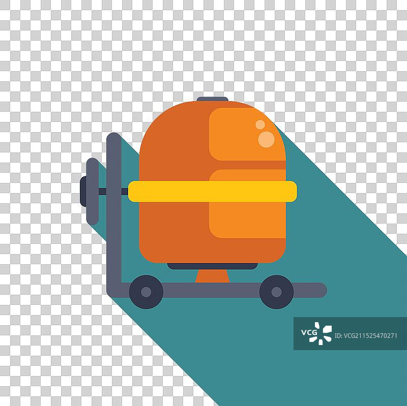 带长轮子的移动混凝土搅拌机图片素材