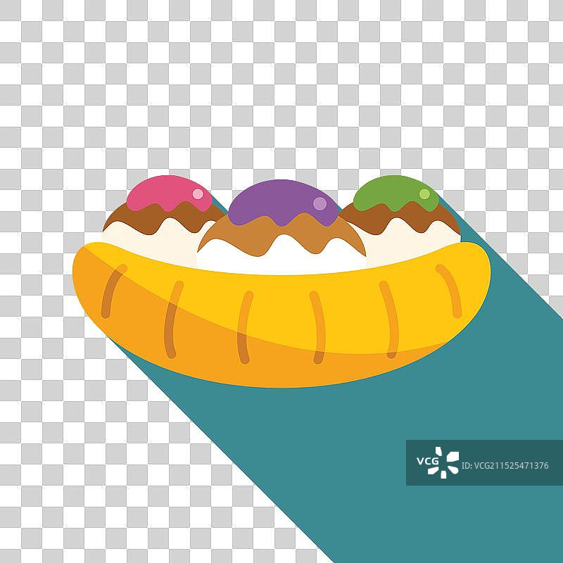 冰淇淋巧克力酱香蕉船图片素材