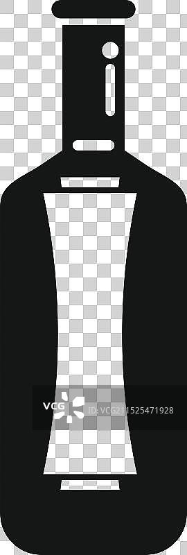 代表饮料的黑色字形瓶子图标图片素材