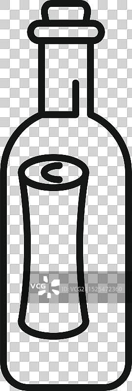 含有秘密信息的软木瓶图片素材