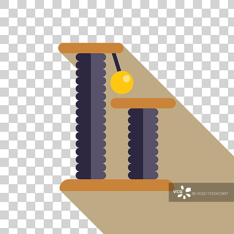 带悬挂球玩具的猫抓板图片素材