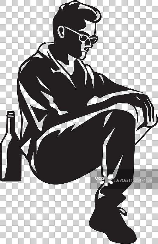 苦艾酒瓶标志图片素材