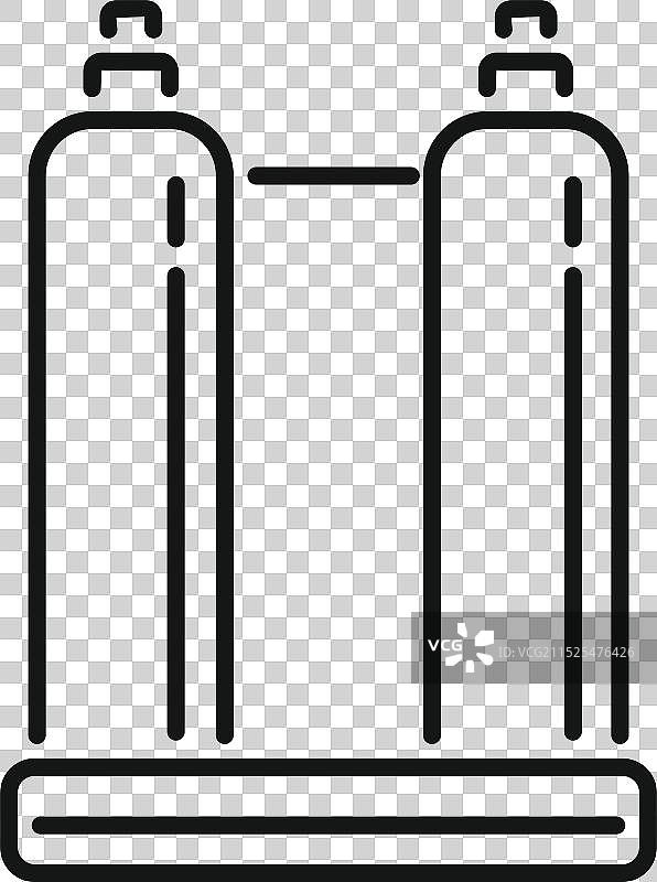 双氧气罐潜水设备图标图片素材