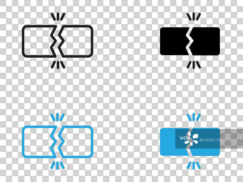 打破图标黑白轮廓标志图片素材