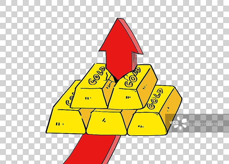 金价上涨卡通漫画元素图片素材