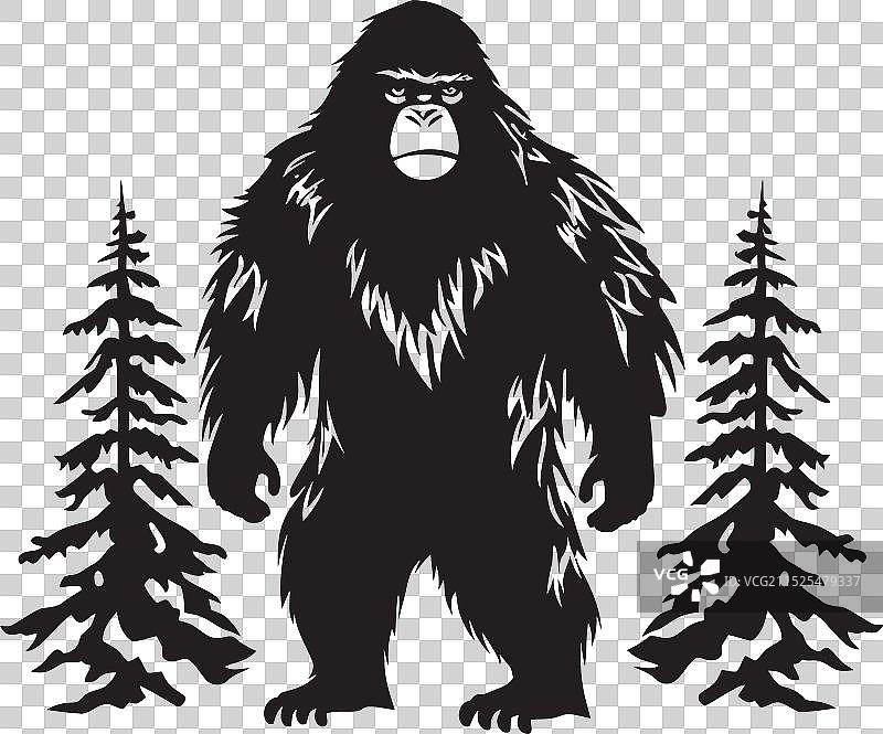 大脚怪保护区趣味黑色Logo图标图片素材