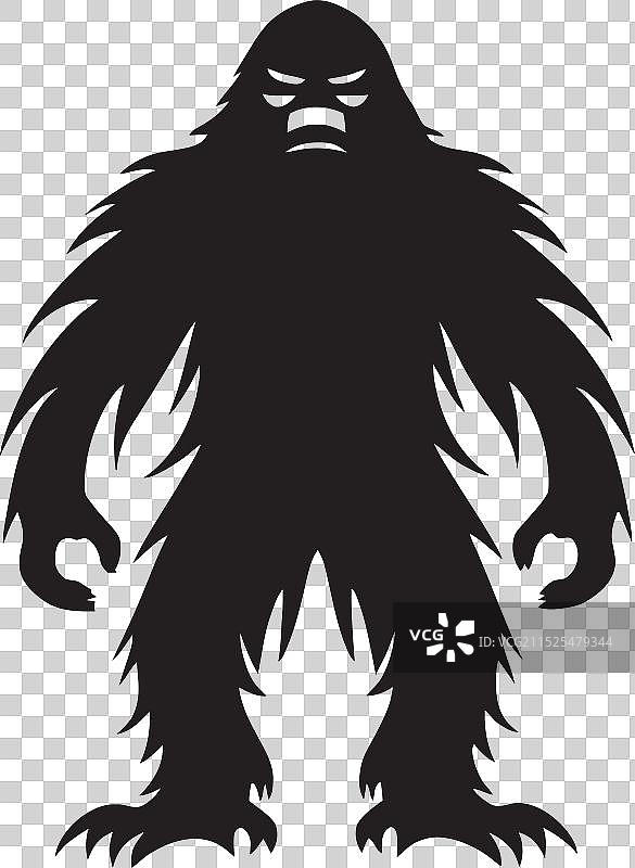 森林民俗迷人的大脚怪全身徽章图片素材