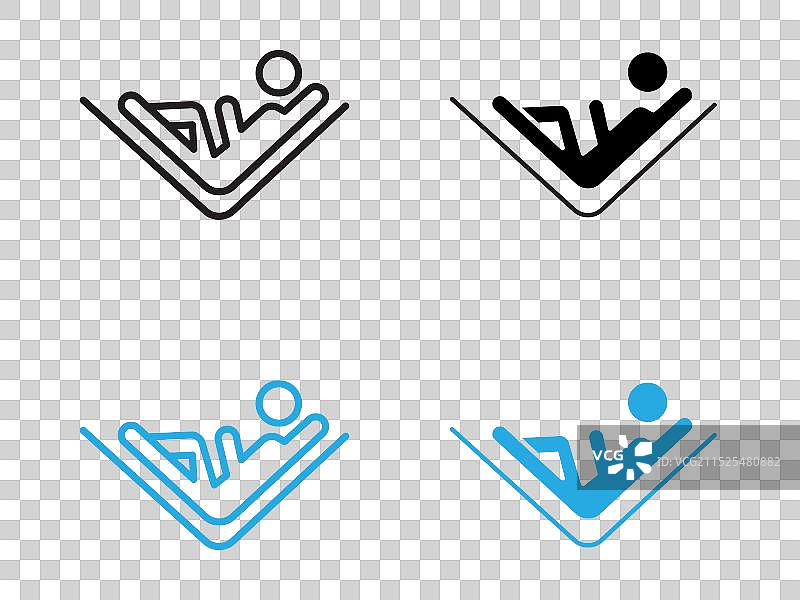 在吊床上放松的人（黑白图标）图片素材