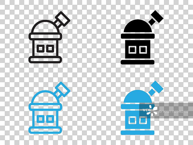 黑白太空天文台图标轮廓图片素材