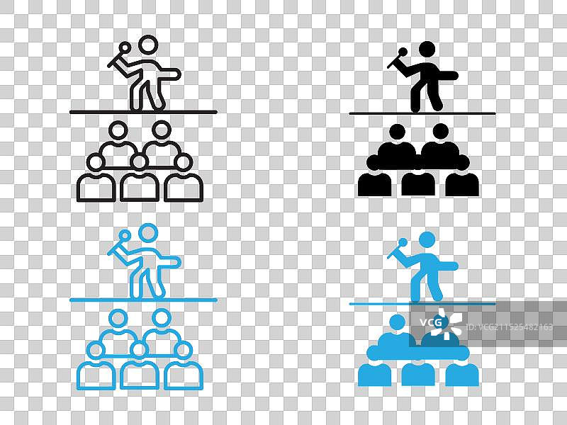 站立和剧院表演黑白图标图片素材