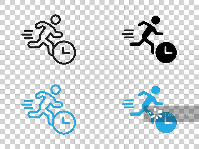 跑步速度图标黑白轮廓标志图片素材