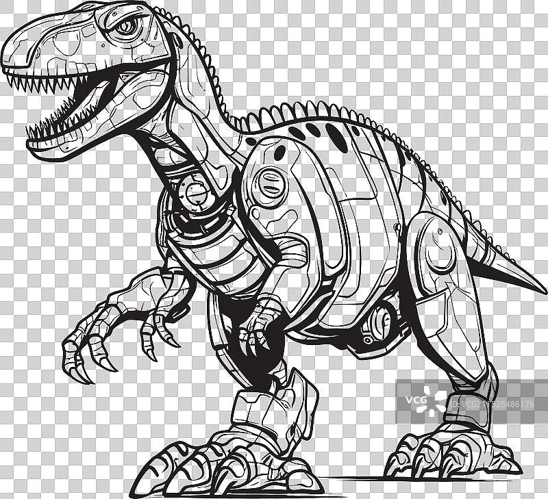 机甲暴龙黑色标志图标设计图片素材