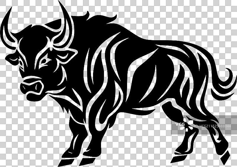 高品质野牛标志设计，适用于T恤图片素材