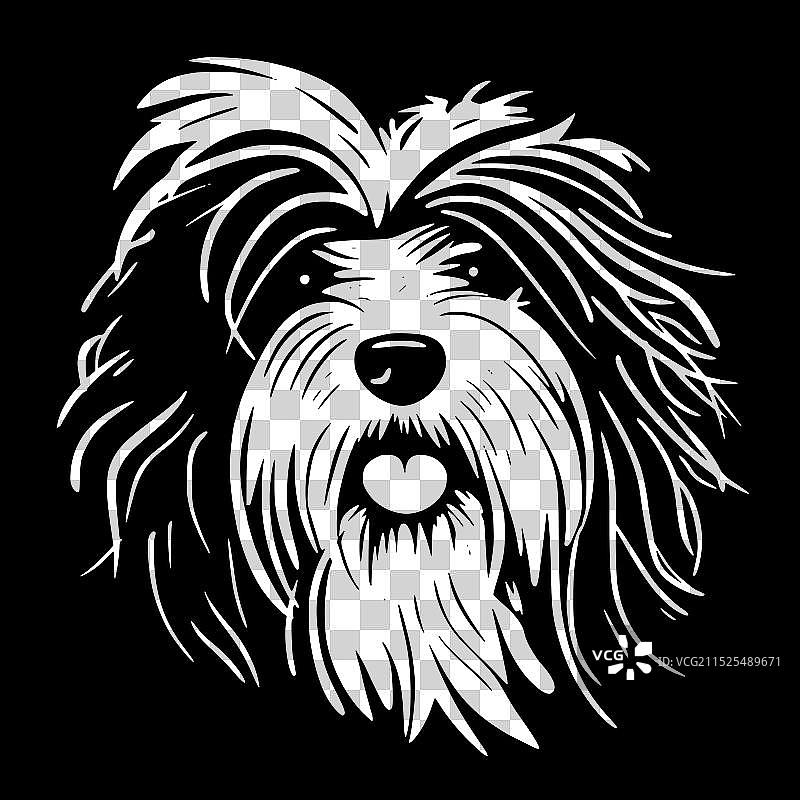 哈瓦那犬-黑白隔离图标图片素材