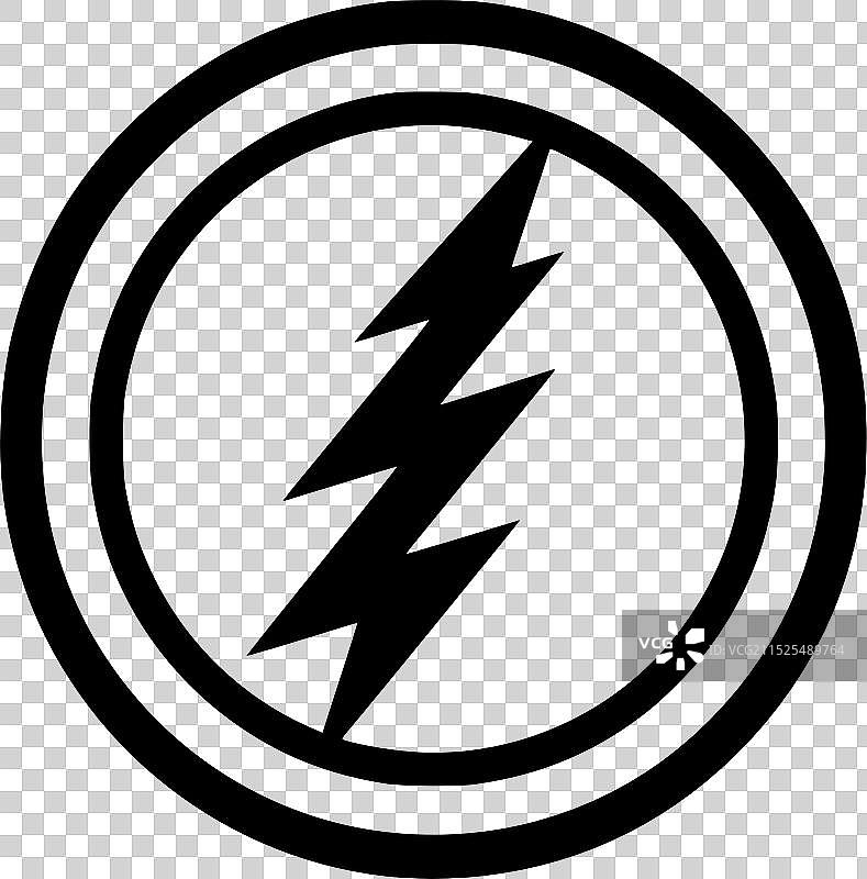 黑白闪电图标图片素材