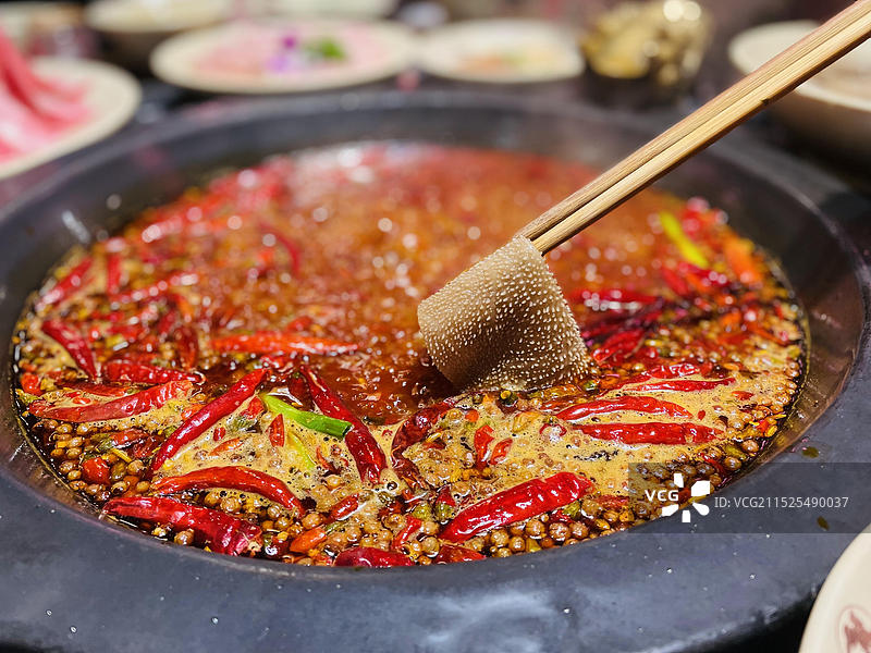 锅里食物的特写镜头 火锅图片素材