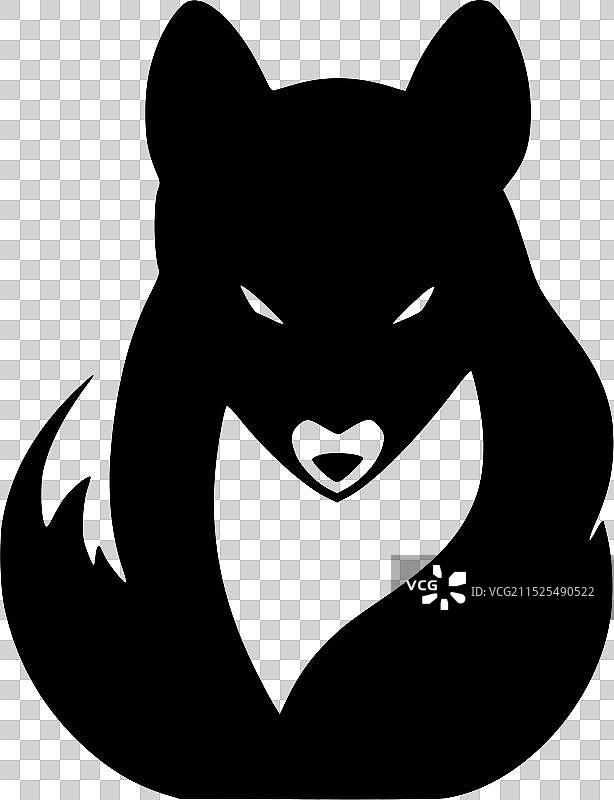 黑白条纹臭鼬隔离图标图片素材