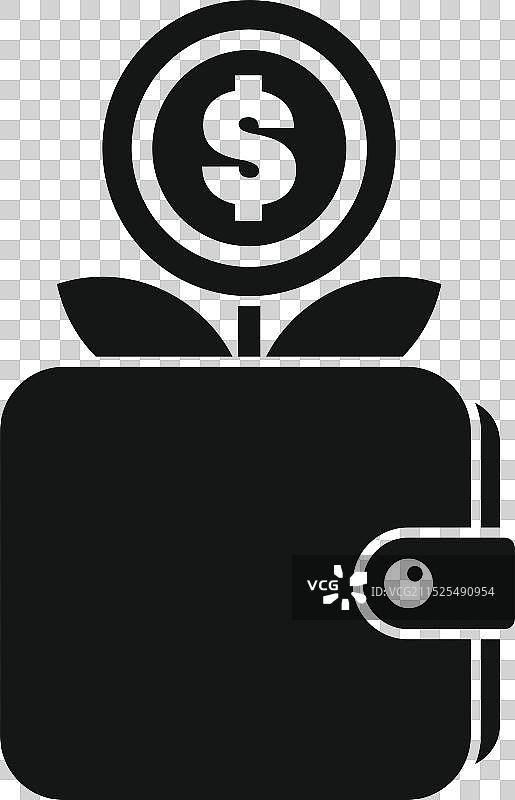 钱包里生长的摇钱树与美元硬币图片素材