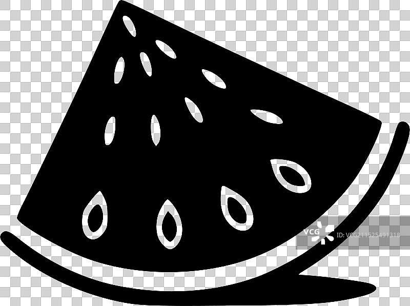 西瓜 - 黑白隔离图标图片素材