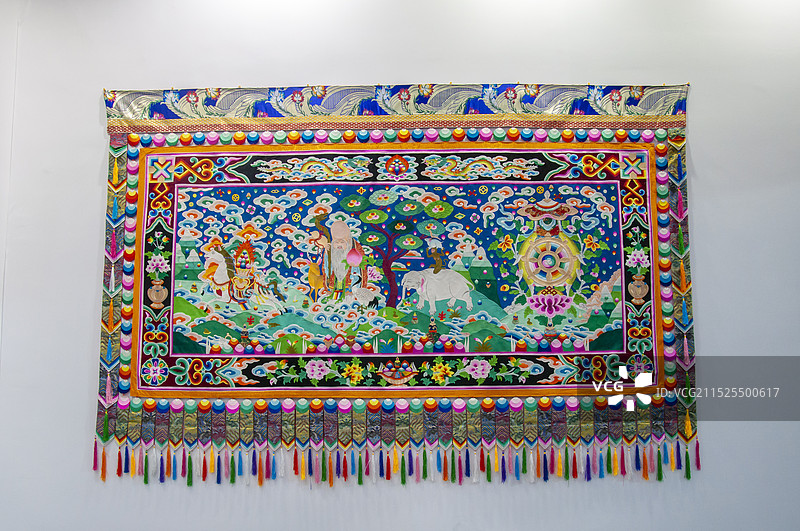 国家级非物质文化遗产热贡艺术堆绣图片素材