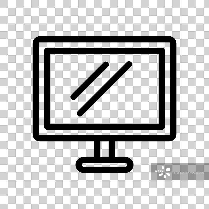 黑色电脑显示器图标线性logo标志图片素材