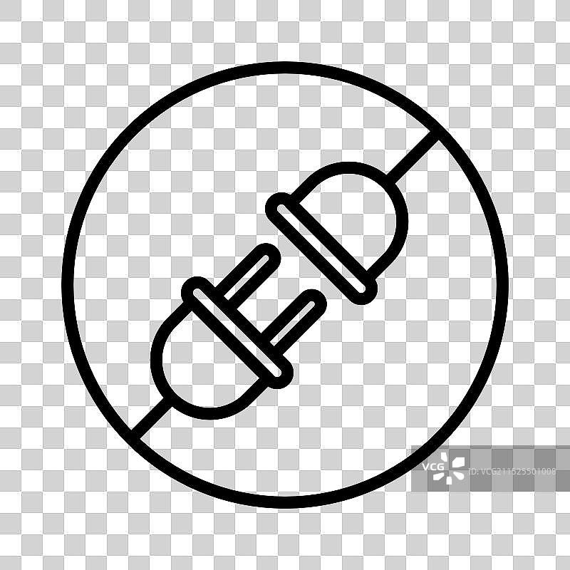 黑色连接插头图标线性logo图片素材