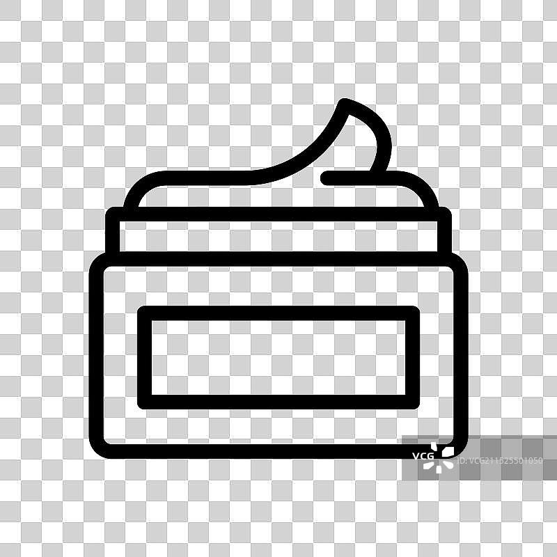 黑白奶油罐图标线性标志图片素材