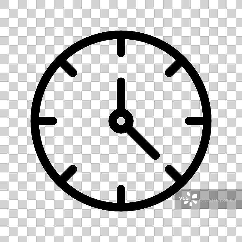 黑白时钟图标线性标志图片素材