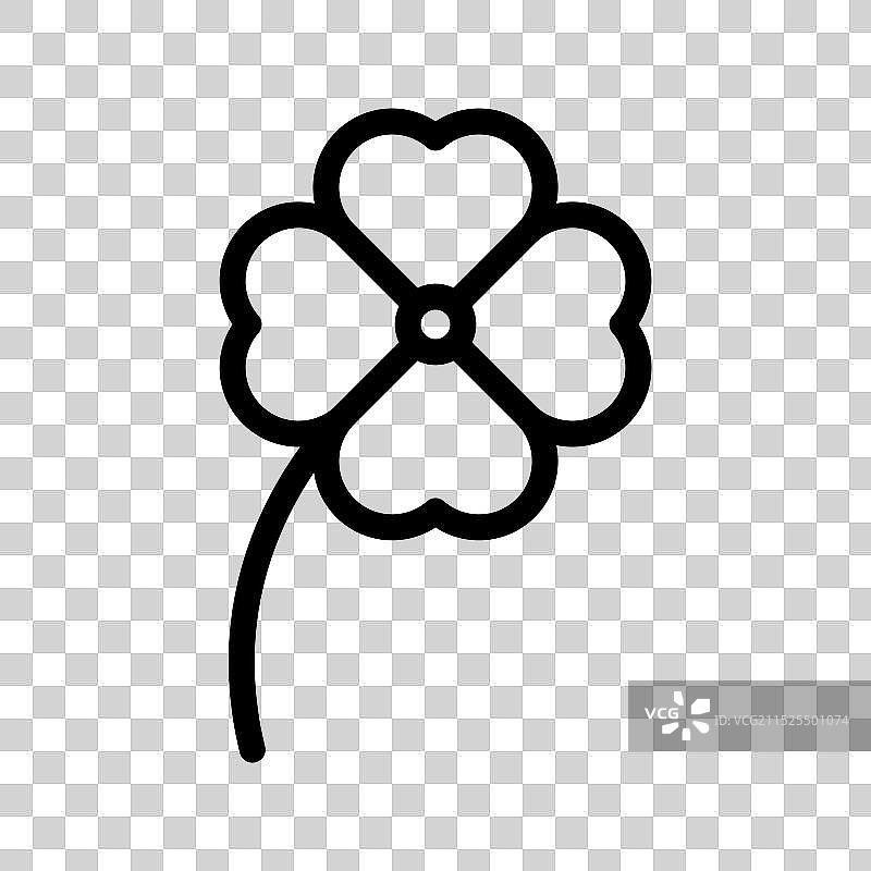 黑白三叶草线性图标标志图片素材