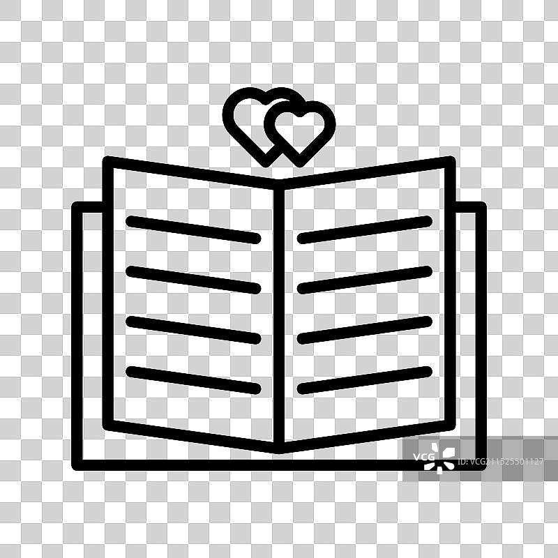 黑色爱情故事图标线性标志图片素材