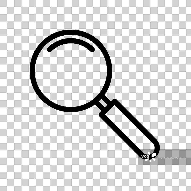 黑色放大镜图标线性Logo标志图片素材