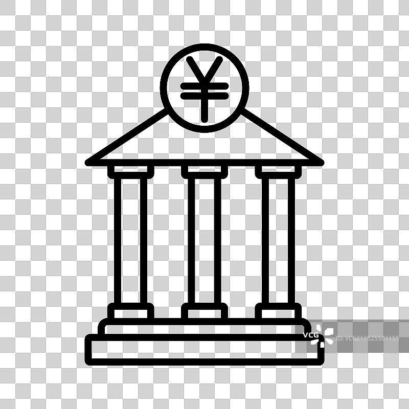 日本银行图标线性logo黑色标志图片素材