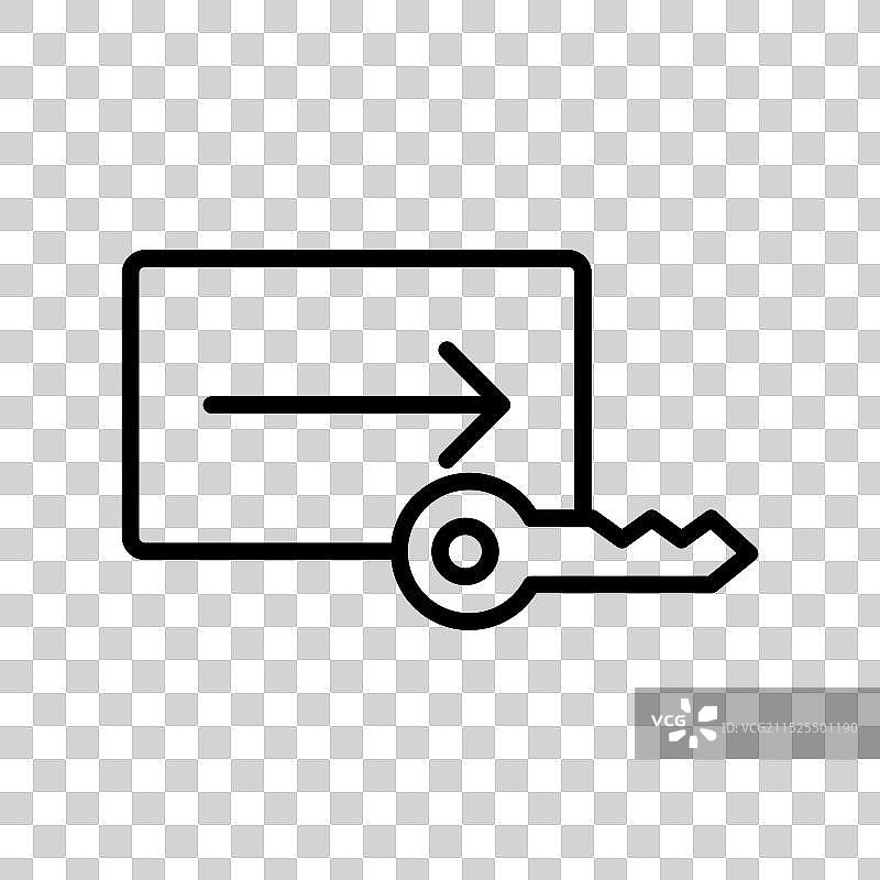 黑色线性门禁卡图标标志图片素材