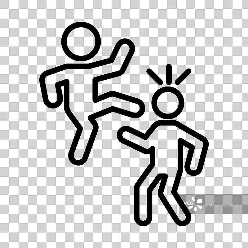 黑白线性自由搏击图标标志图片素材