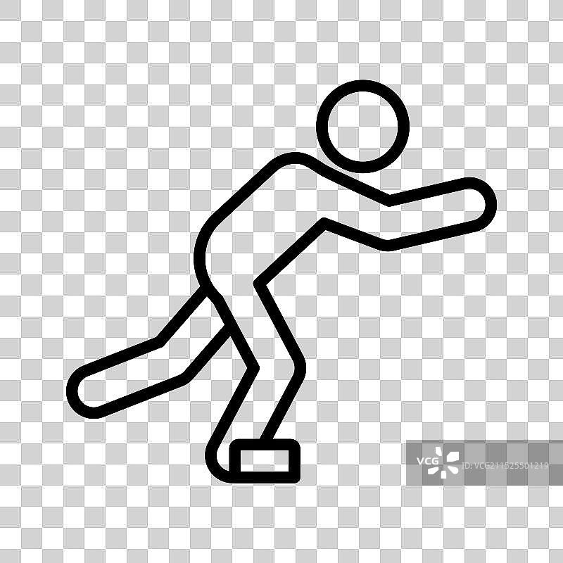 黑色人物绊倒图标线性标志图片素材