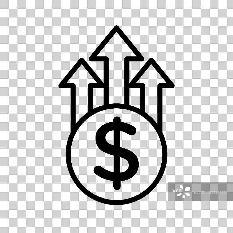 金钱增长线性标志图标图片素材