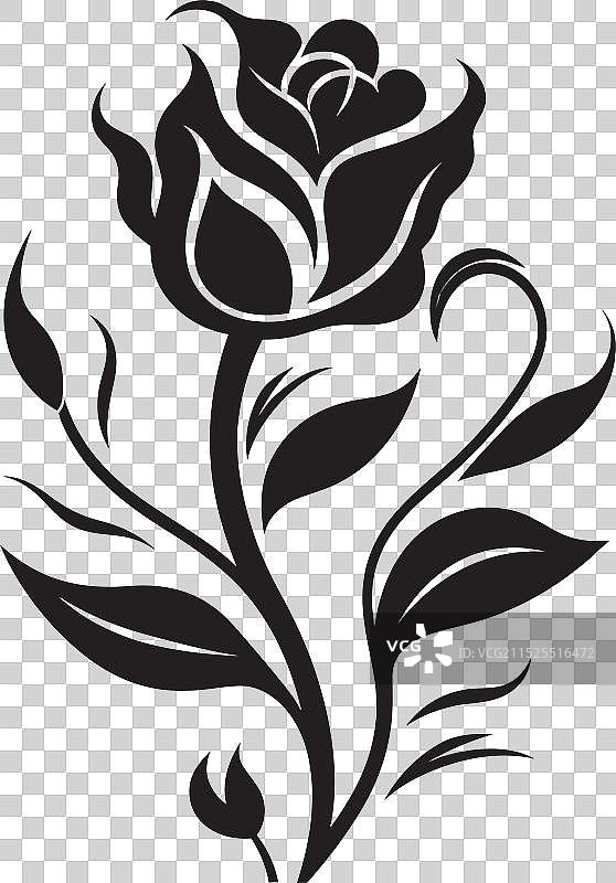 月光花卉奏鸣曲X时尚黑色花卉图片素材