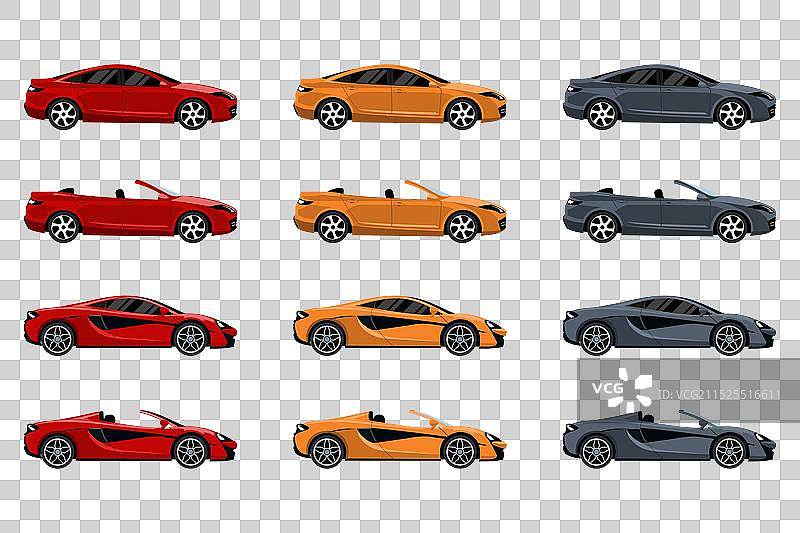 卡通风格豪华跑车素材图片素材